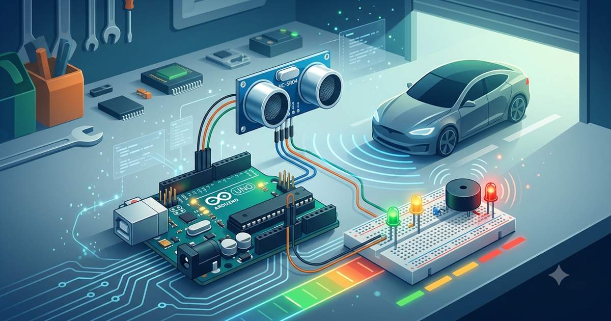 Bikin Alarm Parkir Mobil Pakai Arduino + Sensor Ultrasonik HC-SR04