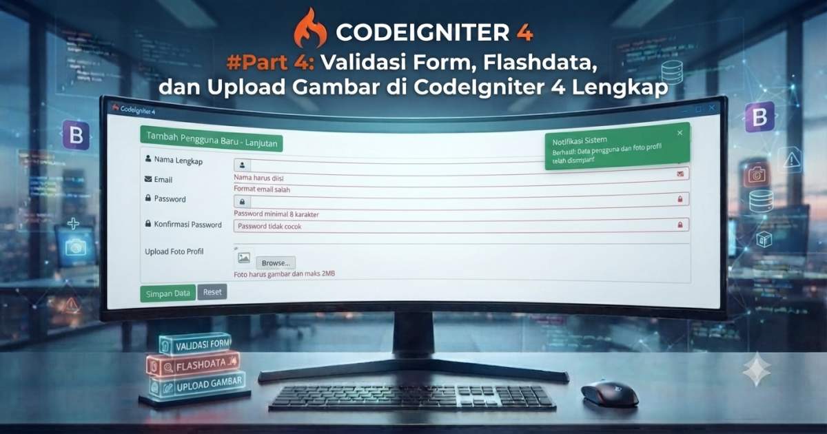 #Part 4: Validasi Form, Flashdata, dan Upload Gambar di CodeIgniter 4 Lengkap