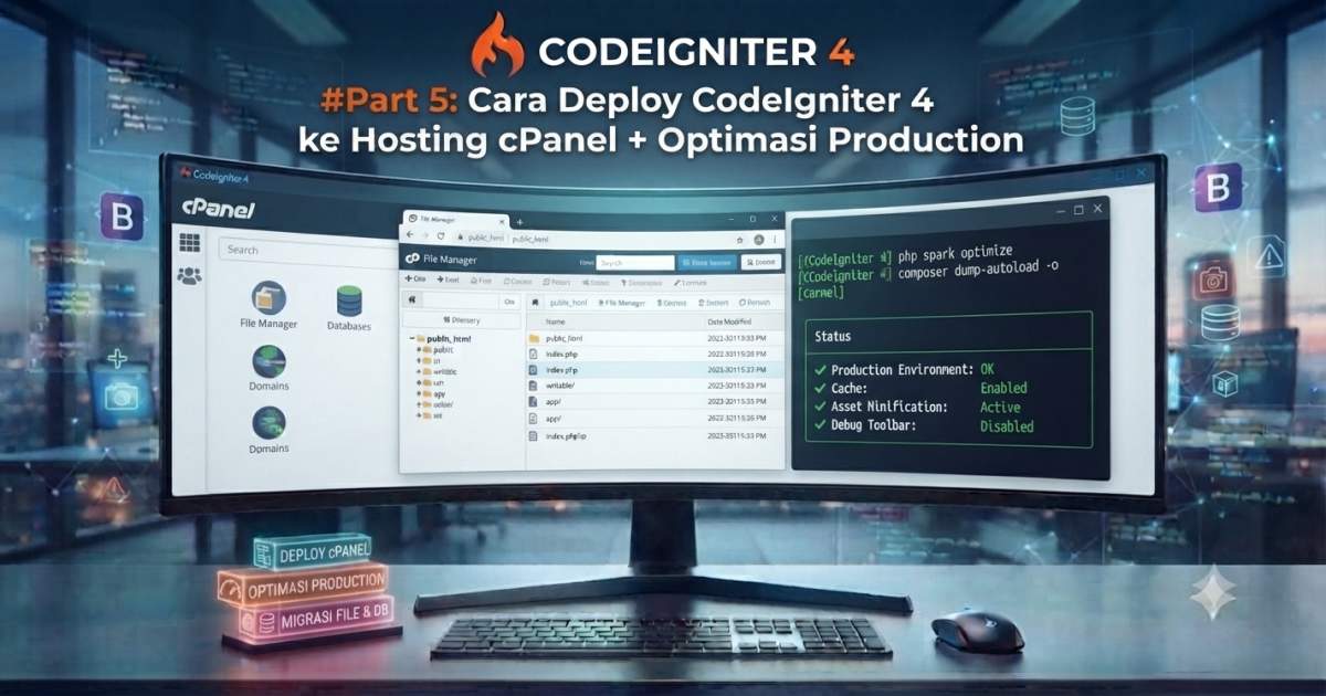 #Part 5: Cara Deploy CodeIgniter 4 ke Hosting cPanel + Optimasi Production